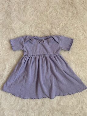 kate quinn Organic Cotton Cottagecore Lilac Knit Baby Dress